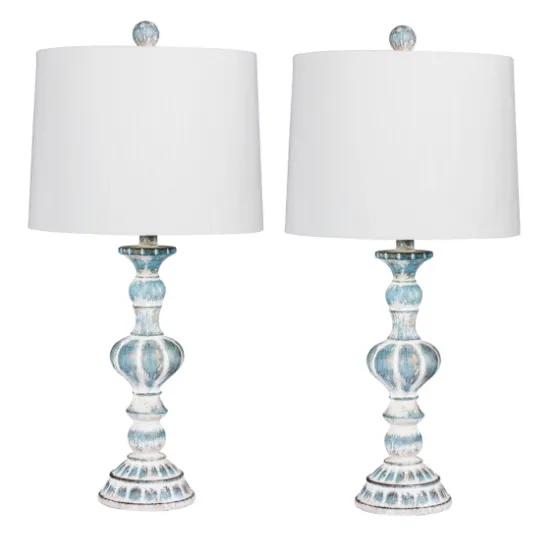 Antique Blue Candlestick Table Lamps, Set Of 2-Kirkland's Home New