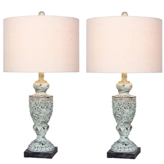 Antique Blue Decorative Urn Table Lamps, Set Of 2-Kirkland's Home Shop