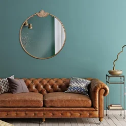 Antique Brass Metal Ornate Round Mirror-Kirkland's Home Outlet