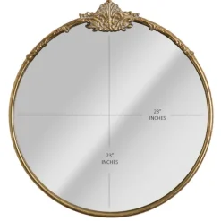 Antique Brass Metal Ornate Round Mirror-Kirkland's Home Outlet