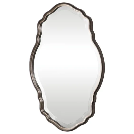 Antique Bronze And Silver Curved Wooden Mirror-Kirkland's Home Best