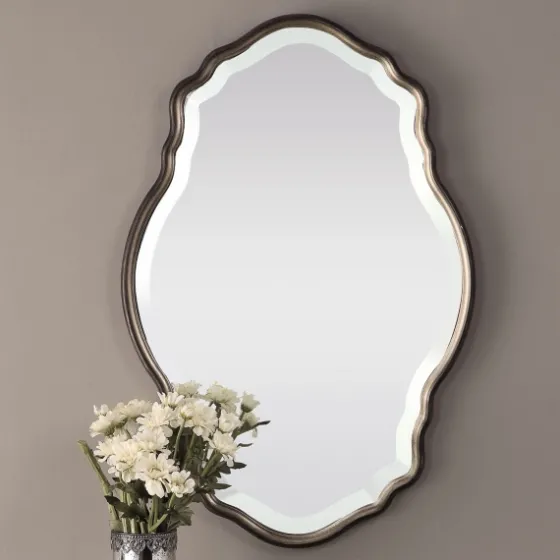 Antique Bronze And Silver Curved Wooden Mirror-Kirkland's Home Best
