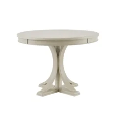 Antique Cream Wood Pedestal Round Dining Table-Kirkland's Home Clearance