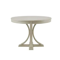 Antique Cream Wood Pedestal Round Dining Table-Kirkland's Home Clearance