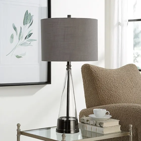 Antique Dark Nickel Cone Base Table Lamp-Kirkland's Home Fashion
