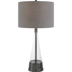 Antique Dark Nickel Cone Base Table Lamp-Kirkland's Home Fashion