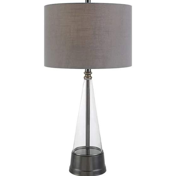 Antique Dark Nickel Cone Base Table Lamp-Kirkland's Home Fashion