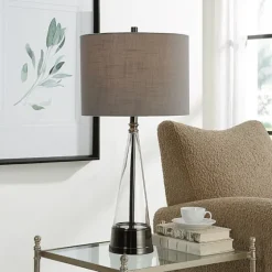 Antique Dark Nickel Cone Base Table Lamp-Kirkland's Home Fashion