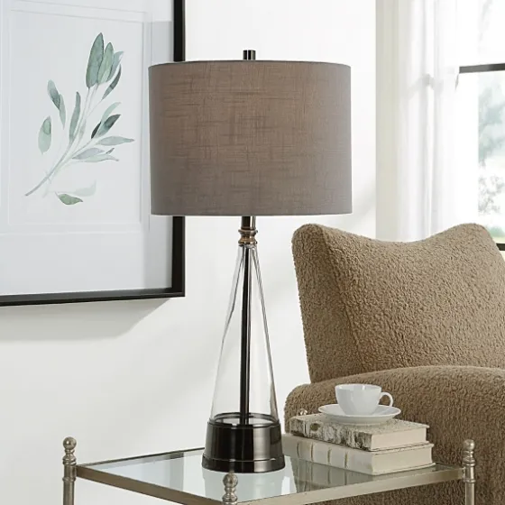 Antique Dark Nickel Cone Base Table Lamp-Kirkland's Home Fashion