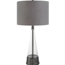 Antique Dark Nickel Cone Base Table Lamp-Kirkland's Home Fashion