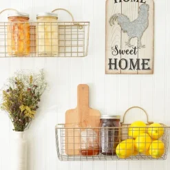 Antique Gold 2-Pc. Long Wire Basket Set, 17 In.-Kirkland's Home Cheap