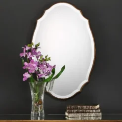 Antique Gold Rounded Edge Wood Wall Mirror-Kirkland's Home Fashion