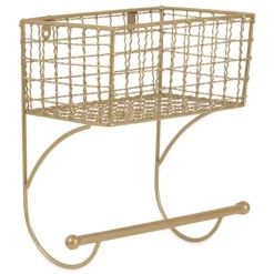 Antique Gold Wire Basket Towel Rack-Kirkland's Home Online