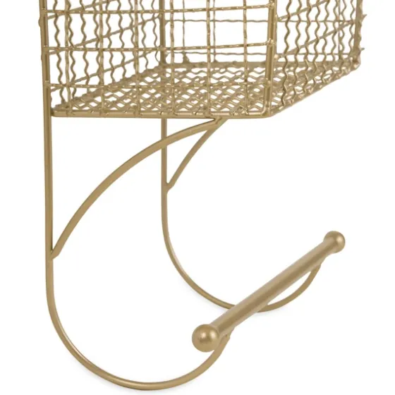 Antique Gold Wire Basket Towel Rack-Kirkland's Home Online