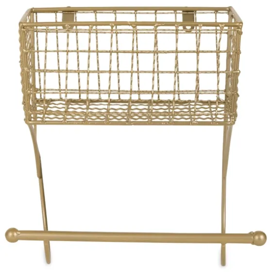 Antique Gold Wire Basket Towel Rack-Kirkland's Home Online