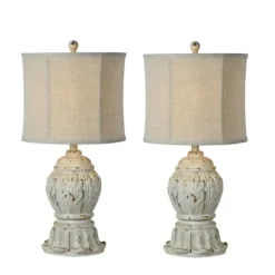 Antique Ivory Distressed Table Lamps, Set Of 2-Kirkland's Home Sale
