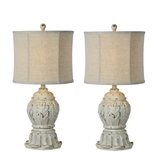 Antique Ivory Distressed Table Lamps, Set Of 2-Kirkland's Home Sale