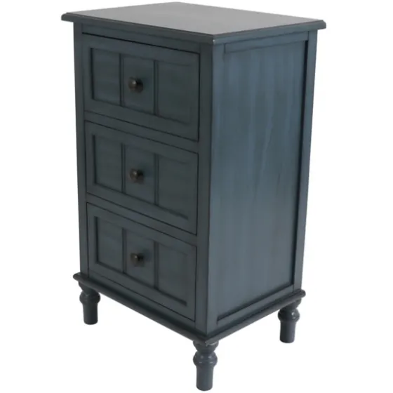 Antique Navy 3-Drawer Chest Side Table-Kirkland's Home Sale