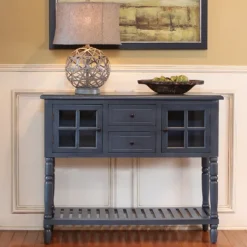 Antique Navy Windowpane Buffet Console Table-Kirkland's Home Discount