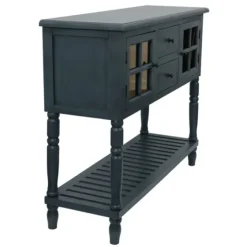 Antique Navy Windowpane Buffet Console Table-Kirkland's Home Discount