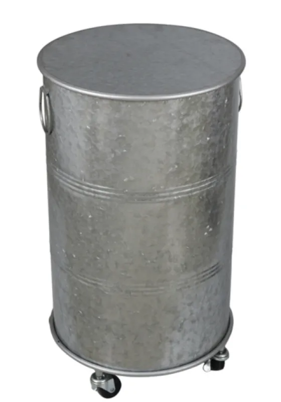 Antique Round Rolling Galvanized Accent Table-Kirkland's Home Shop