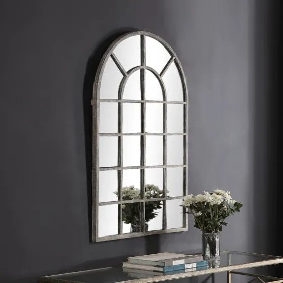 Antique Rustic Arch Windowpane Mirror-Kirkland's Home Online