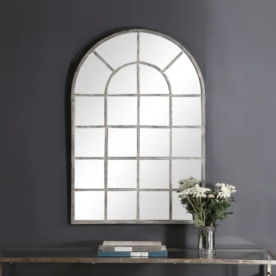 Antique Rustic Arch Windowpane Mirror-Kirkland's Home Online