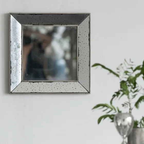 Antique Silver Glass Square Frame Mirror-Kirkland's Home Sale