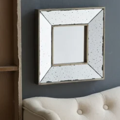 Antique Silver Glass Square Frame Mirror-Kirkland's Home Sale