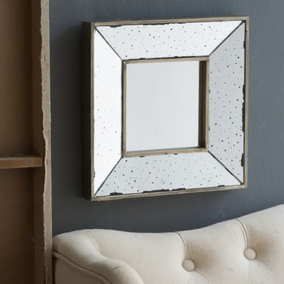 Antique Silver Glass Square Frame Mirror-Kirkland's Home Sale