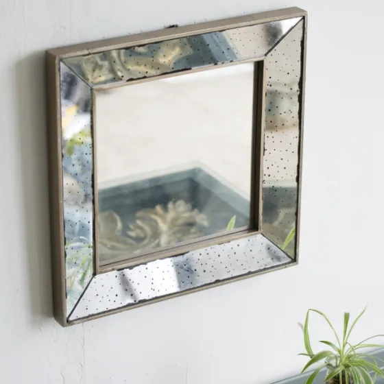 Antique Silver Glass Square Frame Mirror-Kirkland's Home Sale