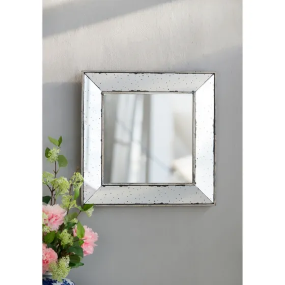 Antique Silver Glass Square Frame Mirror-Kirkland's Home Sale