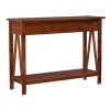 Antique Tobacco Console Table With Bottom Shelf-Kirkland's Home New