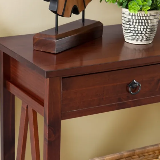 Antique Tobacco Console Table With Bottom Shelf-Kirkland's Home New