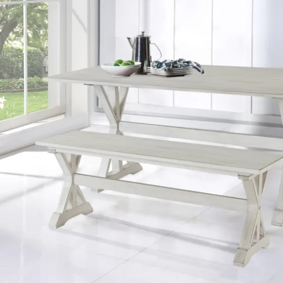Antique Washed Wood Dining Bench-Kirkland's Home Shop