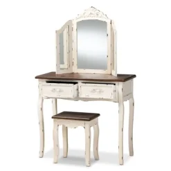 Antique White And Walnut 2-Pc. Vanity Set-Kirkland's Home Best