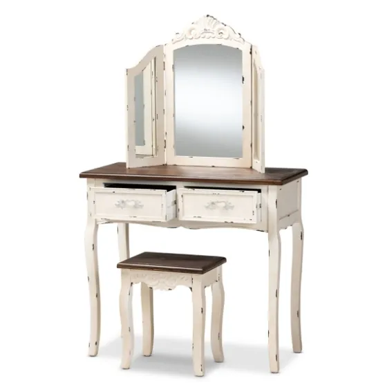 Antique White And Walnut 2-Pc. Vanity Set-Kirkland's Home Best