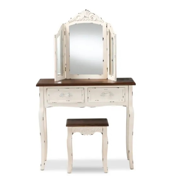 Antique White And Walnut 2-Pc. Vanity Set-Kirkland's Home Best