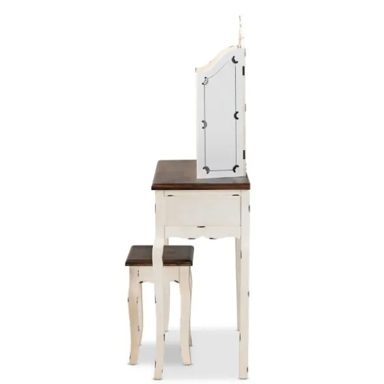Antique White And Walnut 2-Pc. Vanity Set-Kirkland's Home Best