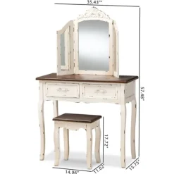 Antique White And Walnut 2-Pc. Vanity Set-Kirkland's Home Best