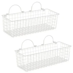 Antique White 2-Pc. Long Wire Basket Set, 17 In.-Kirkland's Home Discount