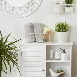 Antique White 2-Pc. Long Wire Basket Set, 11 In.-Kirkland's Home Clearance