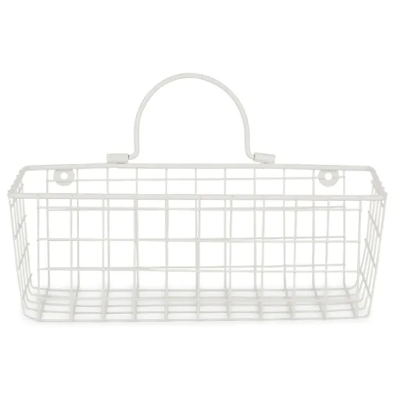 Antique White 2-Pc. Long Wire Basket Set, 11 In.-Kirkland's Home Clearance