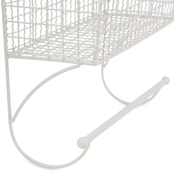Antique White Wire Basket Towel Rack, 17 In.-Kirkland's Home Sale
