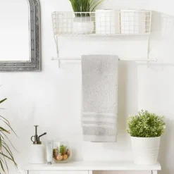 Antique White Wire Basket Towel Rack, 17 In.-Kirkland's Home Sale