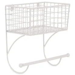 Antique White Wire Basket Towel Rack-Kirkland's Home Store