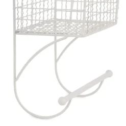 Antique White Wire Basket Towel Rack-Kirkland's Home Store