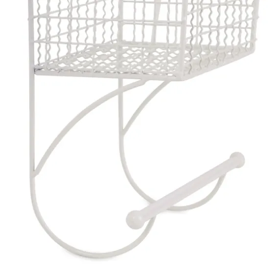 Antique White Wire Basket Towel Rack-Kirkland's Home Store