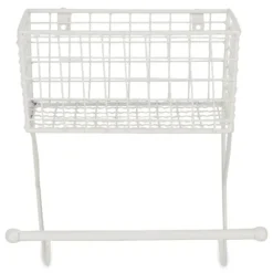 Antique White Wire Basket Towel Rack-Kirkland's Home Store
