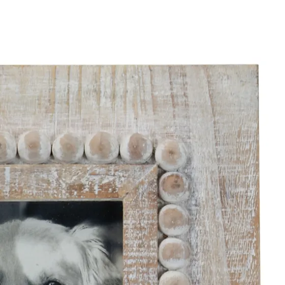 Antique White Wood Beaded Picture Frame, 4X6-Kirkland's Home Discount